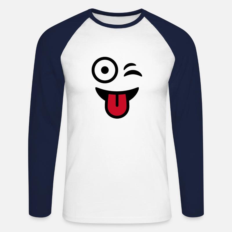 Zwinker Zwinker - Unisex Baseballshirt langarm - Weiß/Navy