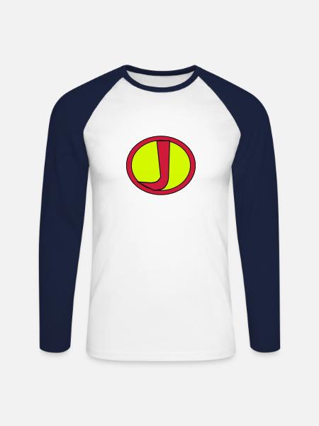 Super, Superheld, Superheldin, Hero, J - Unisex Long Sleeve Baseball T-Shirt - white/navy