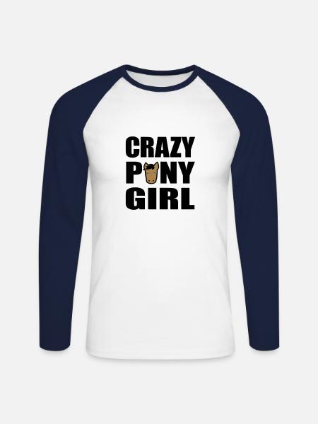 pony - Unisex Long Sleeve Baseball T-Shirt - white/navy