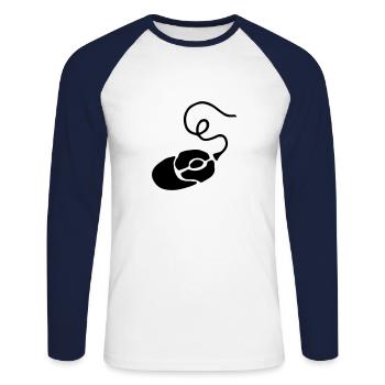 Gamer Geschenk Maus / Mouse - PC - Unisex Baseballshirt langarm - Weiß/Navy - Vorne - Nik (191cm)