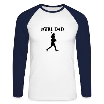 Mädchen Papa - Unisex Baseballshirt langarm - Weiß/Navy - Vorne - Nik (191cm)