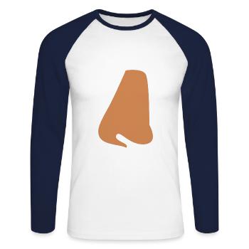 Nose anatomy body organ human medicine cells - Unisex Long Sleeve Baseball T-Shirt - white/navy - Front - Nik (191cm)