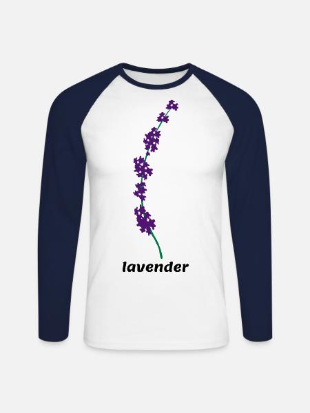 lavender - Unisex Baseballshirt langarm - Weiß/Navy