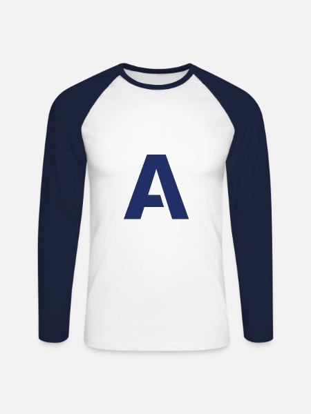 A - Unisex Long Sleeve Baseball T-Shirt - white/navy