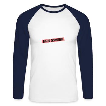 100% CHIANTE. HUMOUR. CHIANTE. ÉNERVANTE - T-shirt baseball manches longues Homme - blanc/marine - Devant - Nik (191cm)