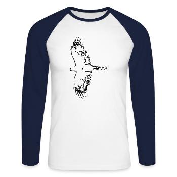 Vogel Raubvogel Adler Tier Vögel Tiere Falke 4 - Unisex Baseballshirt langarm - Weiß/Navy - Vorne - Nik (191cm)