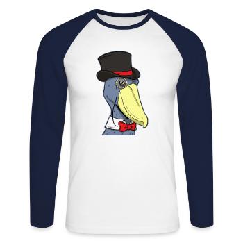 Schuhschnabel Vogel Ornithologe Wald I Geschenk - Unisex Baseballshirt langarm - Weiß/Navy - Vorne - Nik (191cm)