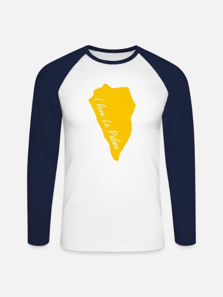 I love La Palma - Unisex Baseballshirt langarm - Weiß/Navy