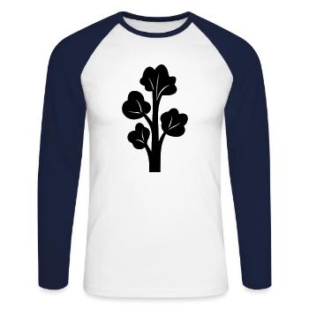 brocoli - T-shirt baseball manches longues Homme - blanc/marine - Devant - Nik (191cm)