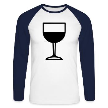 Simple Drinking Glass - Unisex Long Sleeve Baseball T-Shirt - white/navy - Front - Nik (191cm)