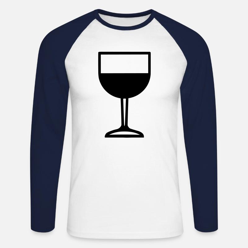 Einfaches Trinkglas - Unisex Baseballshirt langarm - Weiß/Navy