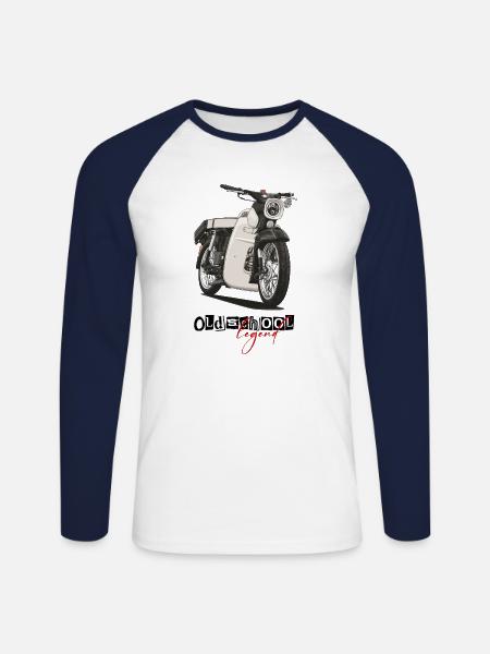 Star (beige) // Illustration - Unisex Baseballshirt langarm - Weiß/Navy