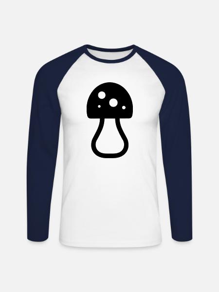Mushroom - Unisex Long Sleeve Baseball T-Shirt - white/navy