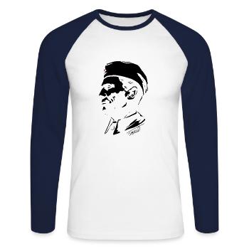 Josip Broz Tito - 3 (b) - Unisex Baseballshirt langarm - Weiß/Navy - Vorne - Nik (191cm)
