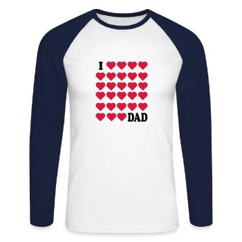 Ich liebe Papa - Unisex Baseballshirt langarm - Weiß/Navy - Vorne - Nik (191cm)