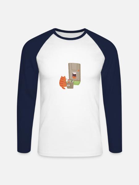 Ginger Cat - Delivery - Unisex Baseballshirt langarm - Weiß/Navy