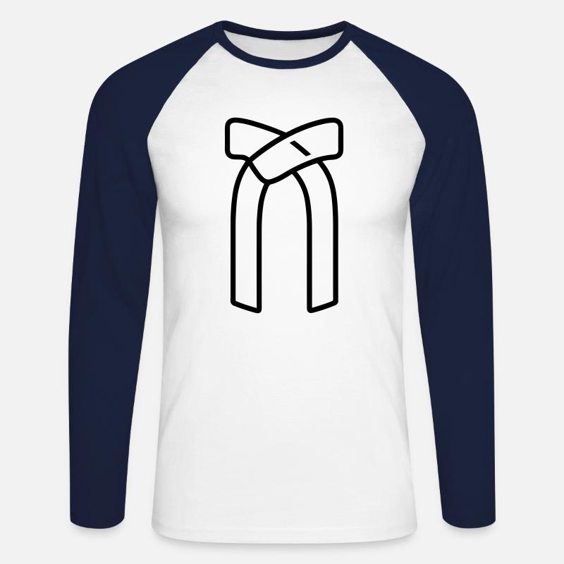 Gürtel - Unisex Baseballshirt langarm - Weiß/Navy
