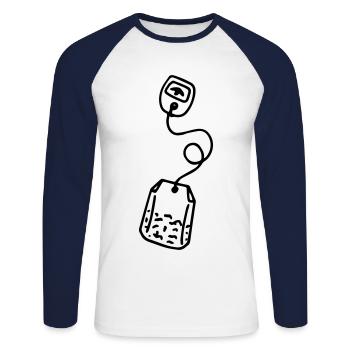Tea bags Tea Teacup Tea drinker Tea Tealover - Unisex Long Sleeve Baseball T-Shirt - white/navy - Front - Nik (191cm)