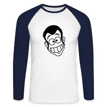 Lupin Calling Card - Unisex Long Sleeve Baseball T-Shirt - white/navy - Front - Nik (191cm)