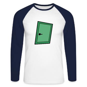 Surr - door - Unisex Long Sleeve Baseball T-Shirt - white/navy - Front - Nik (191cm)