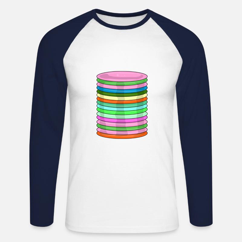 Frisbee Golf Disc Frisbee Discgolf - Unisex Baseballshirt langarm - Weiß/Navy
