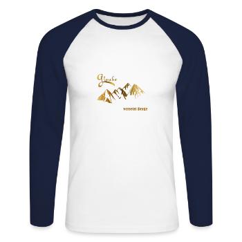 Glaube versetzt Berge - Unisex Baseballshirt langarm - Weiß/Navy - Vorne - Nik (191cm)