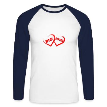 big sister - Unisex Baseballshirt langarm - Weiß/Navy - Vorne - Nik (191cm)