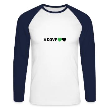 Hashtag Come On You Phoenix - Unisex Long Sleeve Baseball T-Shirt - white/navy - Front - Nik (191cm)