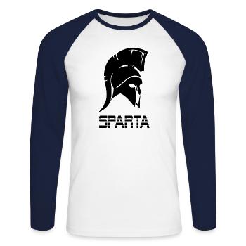 Spartan - Unisex Long Sleeve Baseball T-Shirt - white/navy - Front - Nik (191cm)