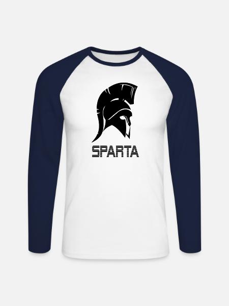 Spartan - Unisex Long Sleeve Baseball T-Shirt - white/navy