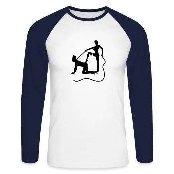 Wedding marriage bachelor bachelor party sex slave - Unisex Long Sleeve Baseball T-Shirt - white/navy - Front - Nik (191cm)