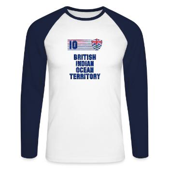 British Indian Ocean Football - Unisex Long Sleeve Baseball T-Shirt - white/navy - Front - Nik (191cm)