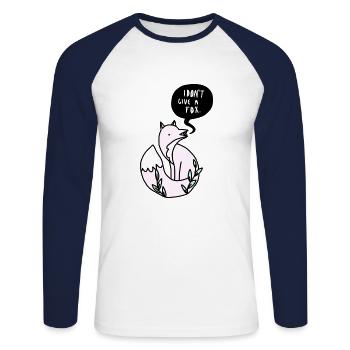 I DO NOT GIVE A FOX - FOX - Unisex Long Sleeve Baseball T-Shirt - white/navy - Front - Nik (191cm)