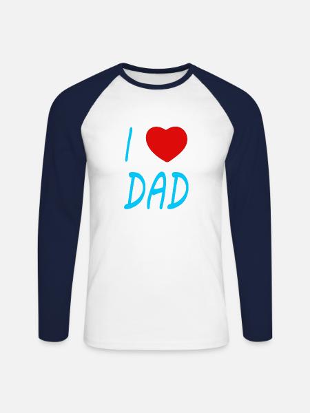 I love Dad - Unisex Baseballshirt langarm - Weiß/Navy