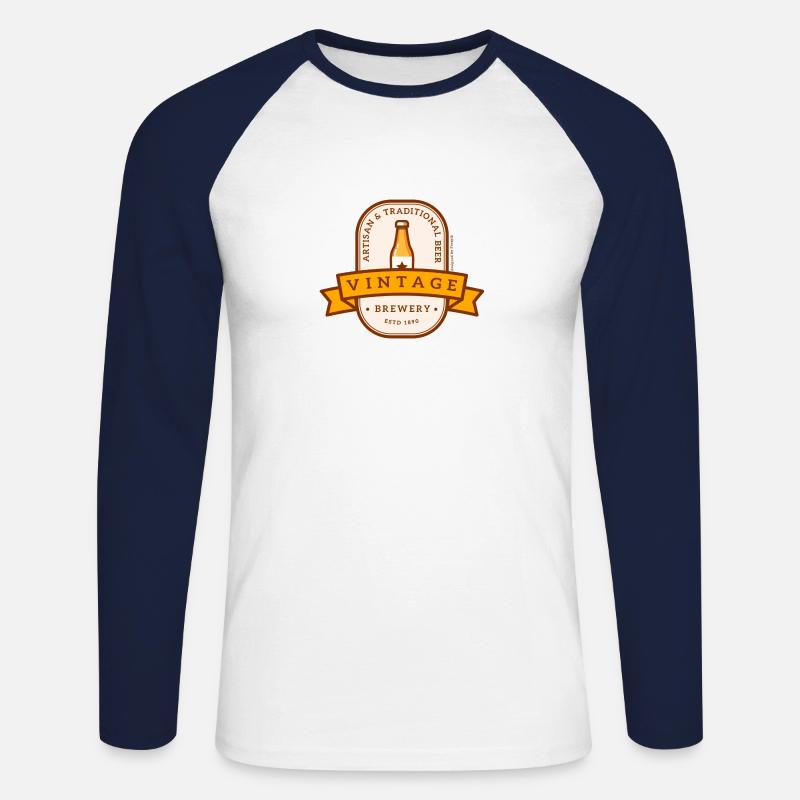 Traditions Bier 4 - Unisex Baseballshirt langarm - Weiß/Navy