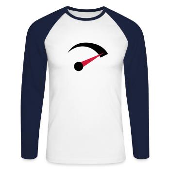 gas_geben - Unisex Long Sleeve Baseball T-Shirt - white/navy - Front - Nik (191cm)