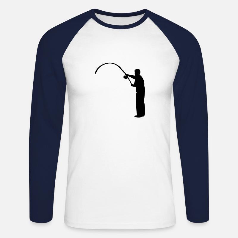 Fischer 1 - Unisex Baseballshirt langarm - Weiß/Navy