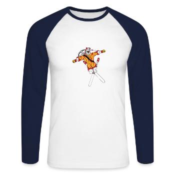 Freestyle, Wiltsch, Ski, Suisse, Effronté, Sport - T-shirt baseball manches longues Homme - blanc/marine - Devant - Nik (191cm)