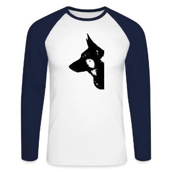 Deutscher Schäferhund - Mein Bester Freund - Tiere - Unisex Baseballshirt langarm - Weiß/Navy - Vorne - Nik (191cm)