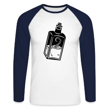 Oktopus in der Flasche - Unisex Baseballshirt langarm - Weiß/Navy - Vorne - Nik (191cm)