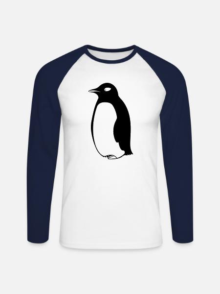 Pingouin - T-shirt baseball manches longues Homme - blanc/marine