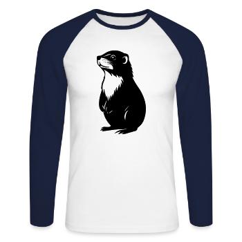 Marmot - Unisex Long Sleeve Baseball T-Shirt - white/navy - Front - Nik (191cm)