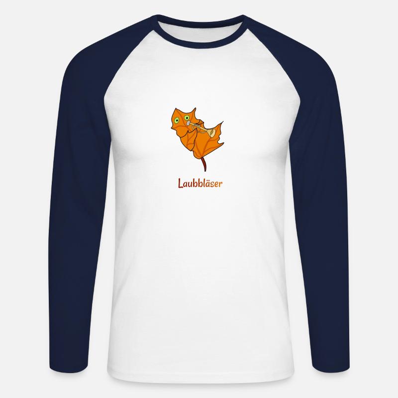 Laubbläser farbe - Unisex Baseballshirt langarm - Weiß/Navy