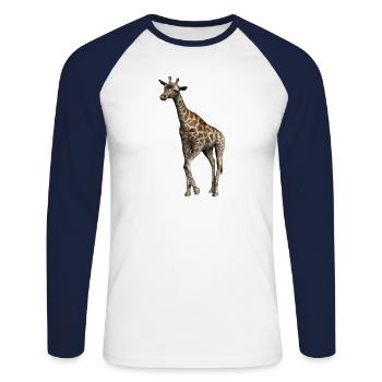 giraffe - Unisex Long Sleeve Baseball T-Shirt - white/navy - Front - Nik (191cm)