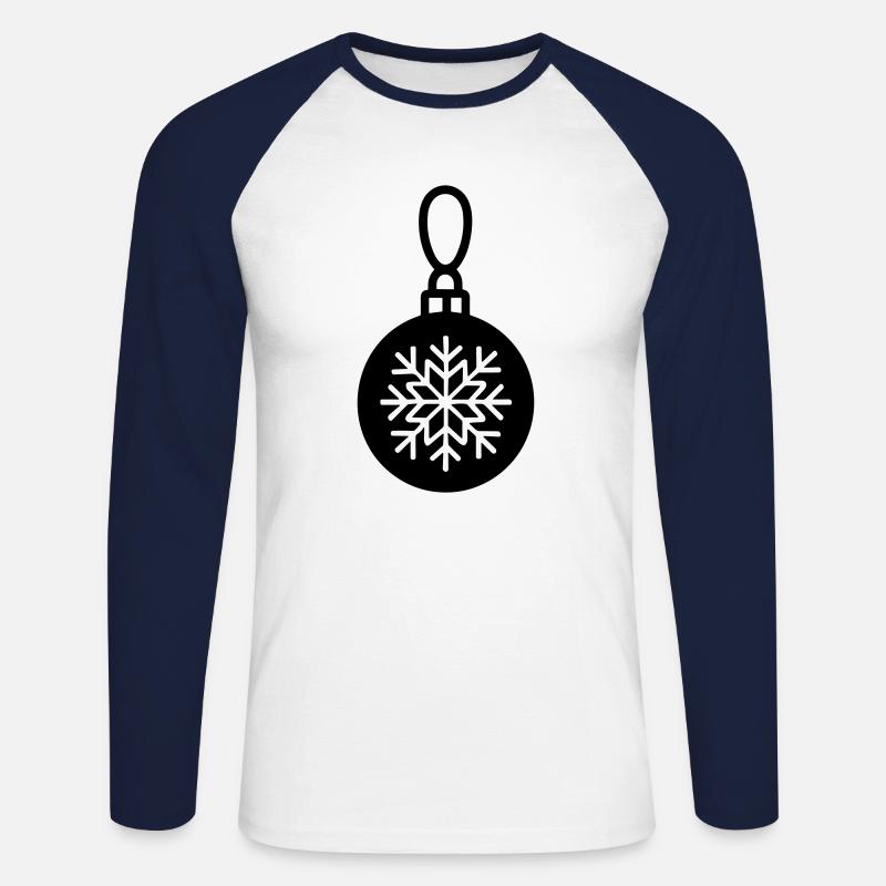 Weihnachtskugel - Unisex Baseballshirt langarm - Weiß/Navy