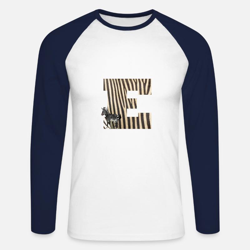 zebra e - Unisex Baseballshirt langarm - Weiß/Navy