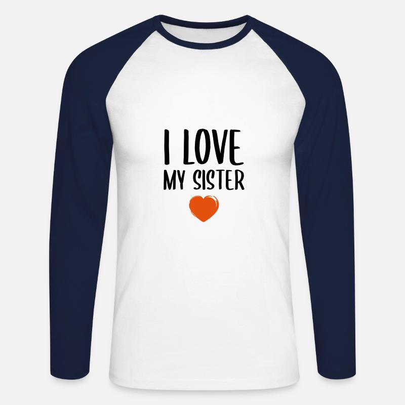 Amo mia sorella - Maglia da baseball a manica lunga da uomo - bianco/navy