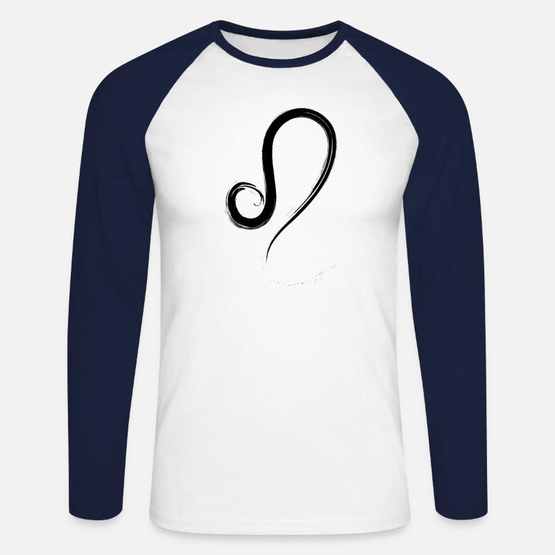 Löwe - Unisex Baseballshirt langarm - Weiß/Navy