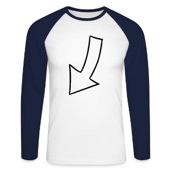 Arrow drawing sketch black - Unisex Long Sleeve Baseball T-Shirt - white/navy - Front - Nik (191cm)