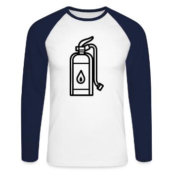 fire extinguisher - Unisex Long Sleeve Baseball T-Shirt - white/navy - Front - Nik (191cm)